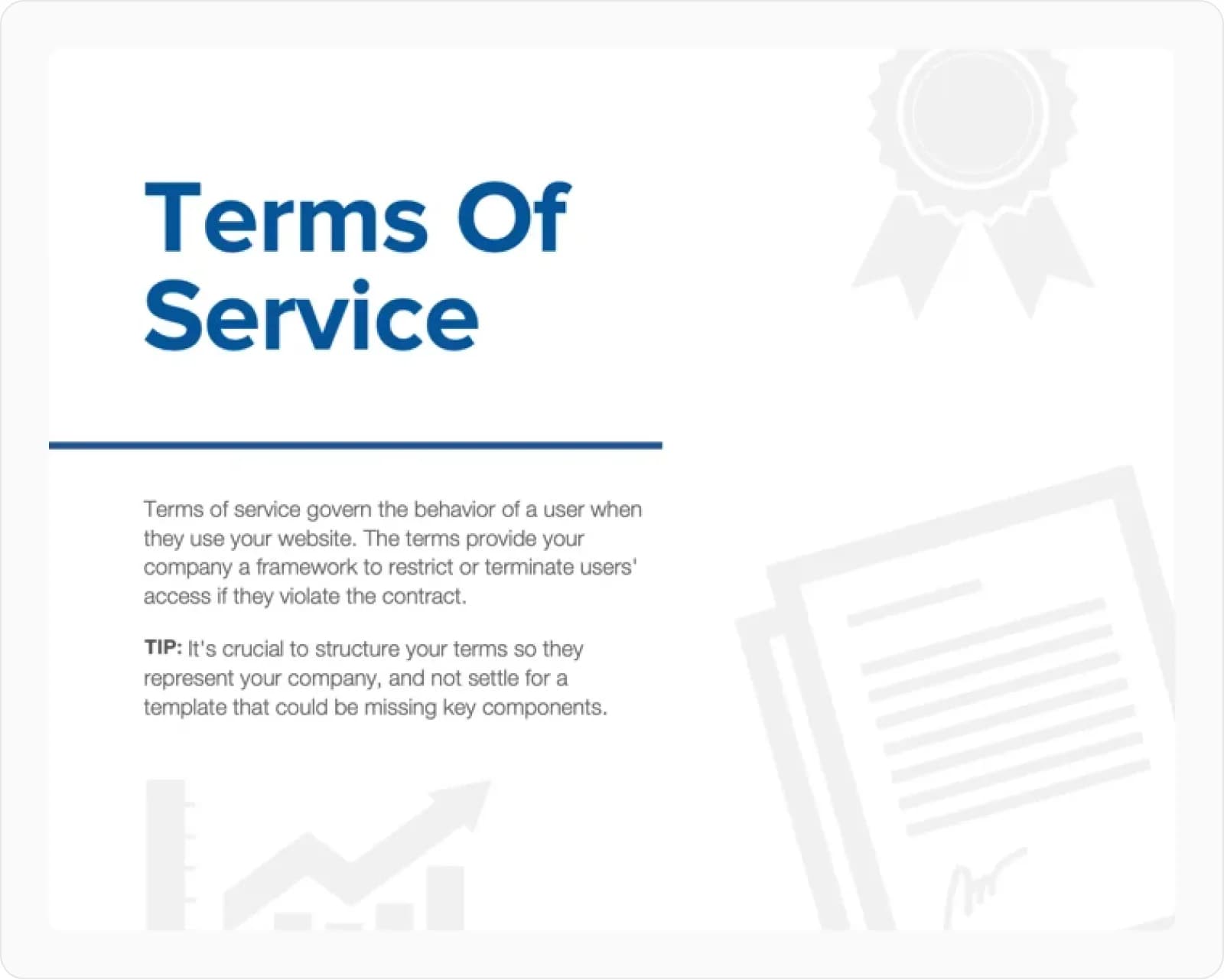 Terms of sertvice screen