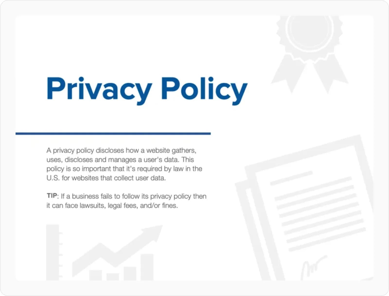Privacy policy screen