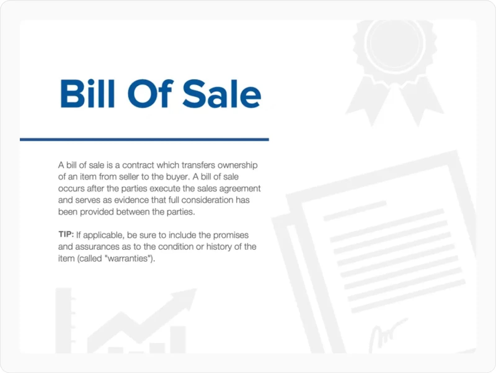 Bill of Sale