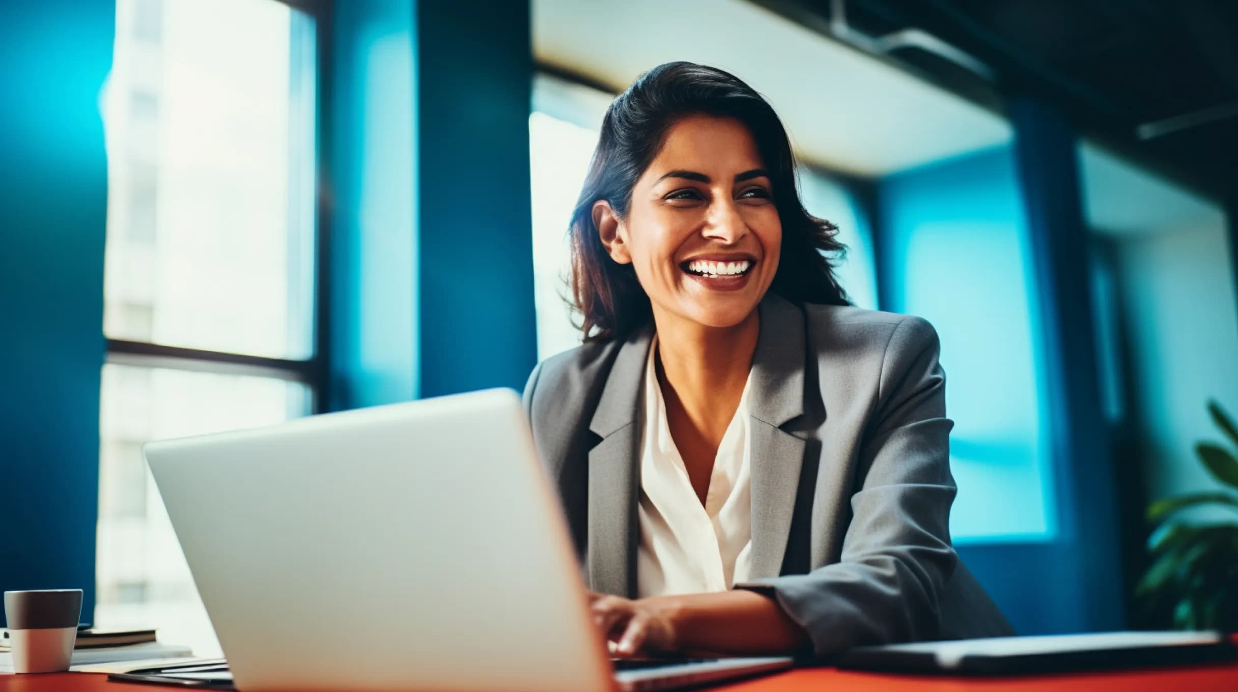 WOman working on a laptop