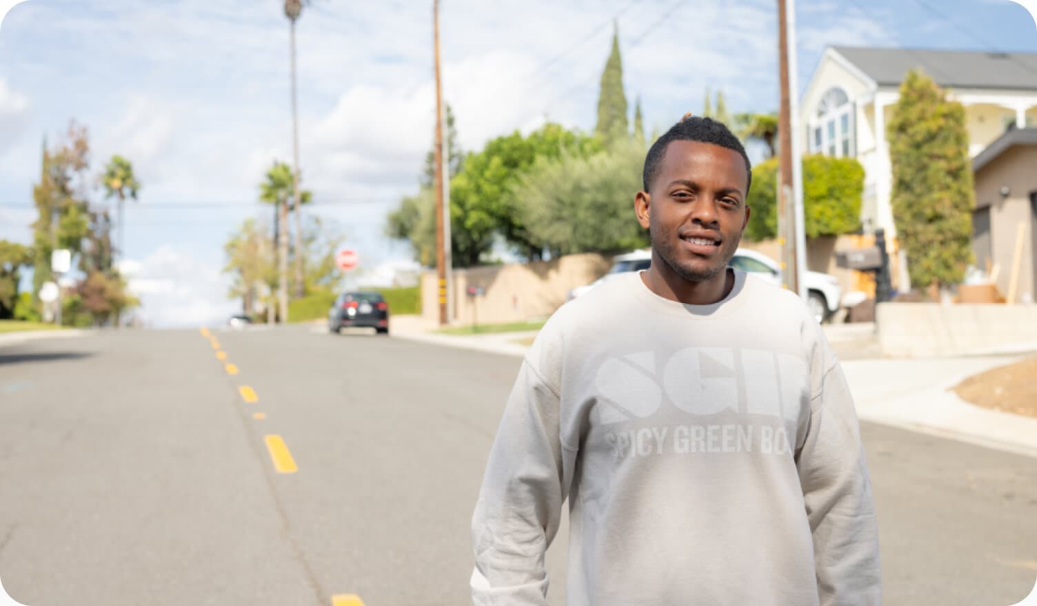 Danilo Batson standing on the road