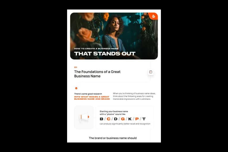 The Right Business Name To Stand Out - Infographic