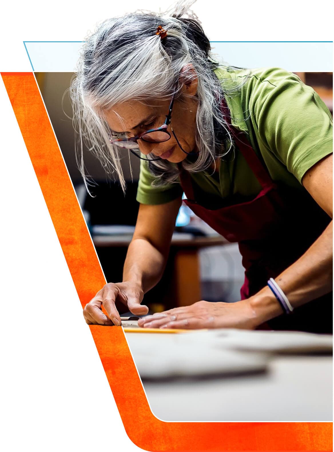 Woman carpenter working in a workshop