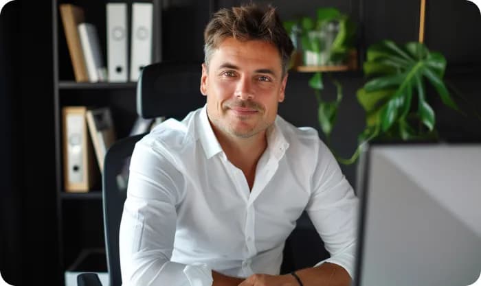 man-in-a-shirt-in-front-of-a-desk