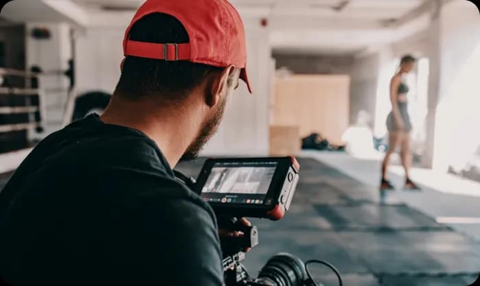 man-taking-photo-of-woman-at-the-gym