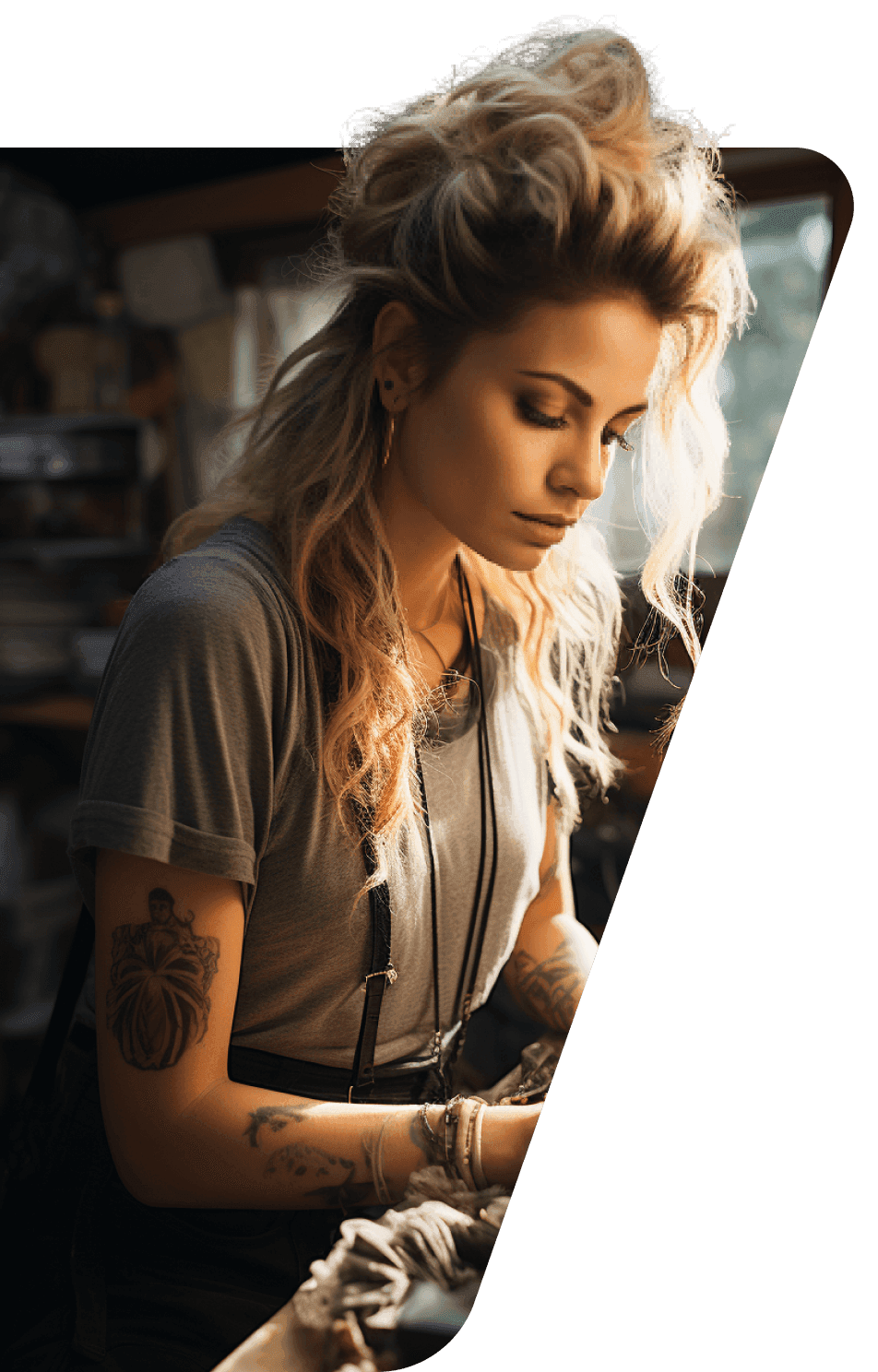 A woman with tattoo