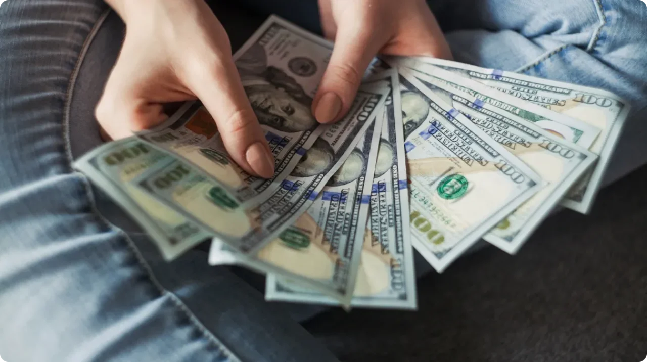 Money in hands