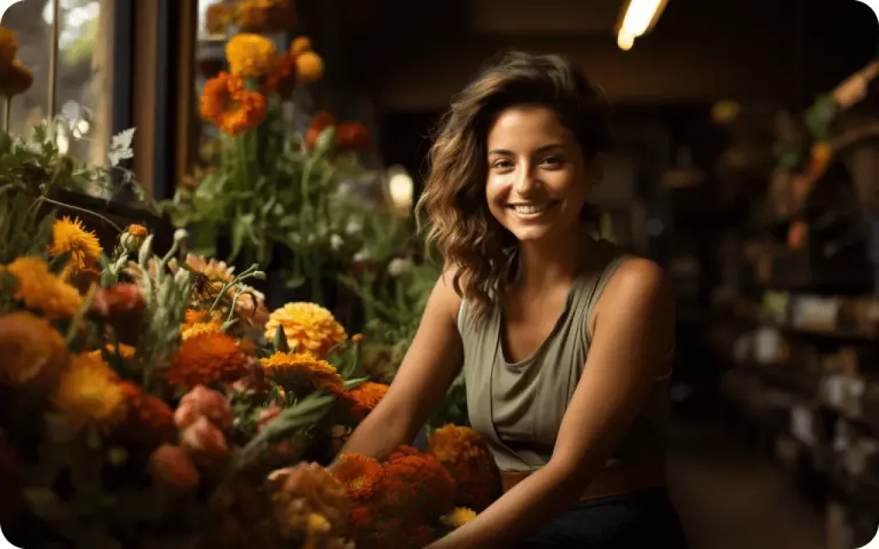 Woman Flower Shop